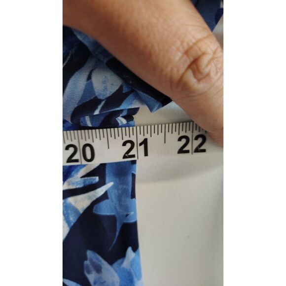 Roaman's Women's Plus Size Blue Ultrasmooth Plus Size‎ V-Neck Swing Dress 14/16 - Picture 6 of 7